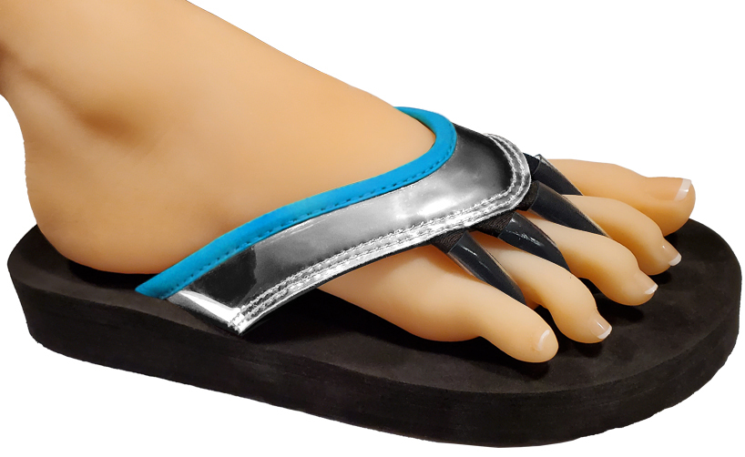 Yoga Sandals® Silver Blue Chandra (NEW), Toe Separator Sandals