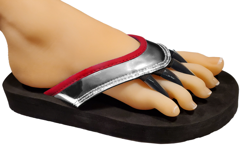 Yoga Sandals® Chandra™: Yoga Sandals® Silver Red Chandra (NEW)